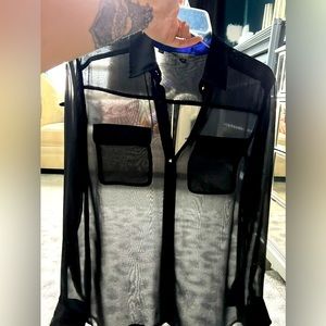 Sheer guess button down studded buttons